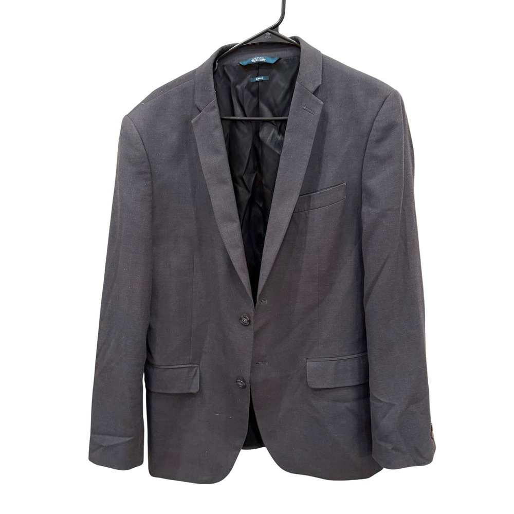 Perry Ellis‎ Mens Slim Fit Blazer Charcoal Gray 2 Button Sport Coat 40 Regular